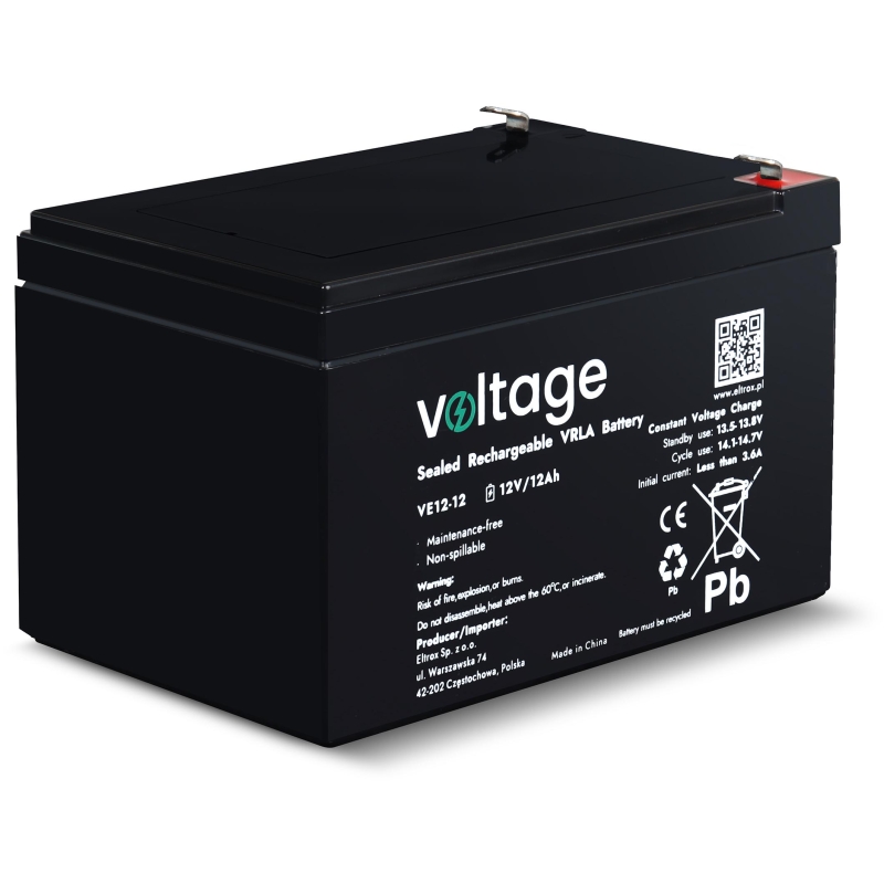 Akumulator Agm Voltage 12V 12Ah Ve12-12 (Żywotność 6-9 Lat)
