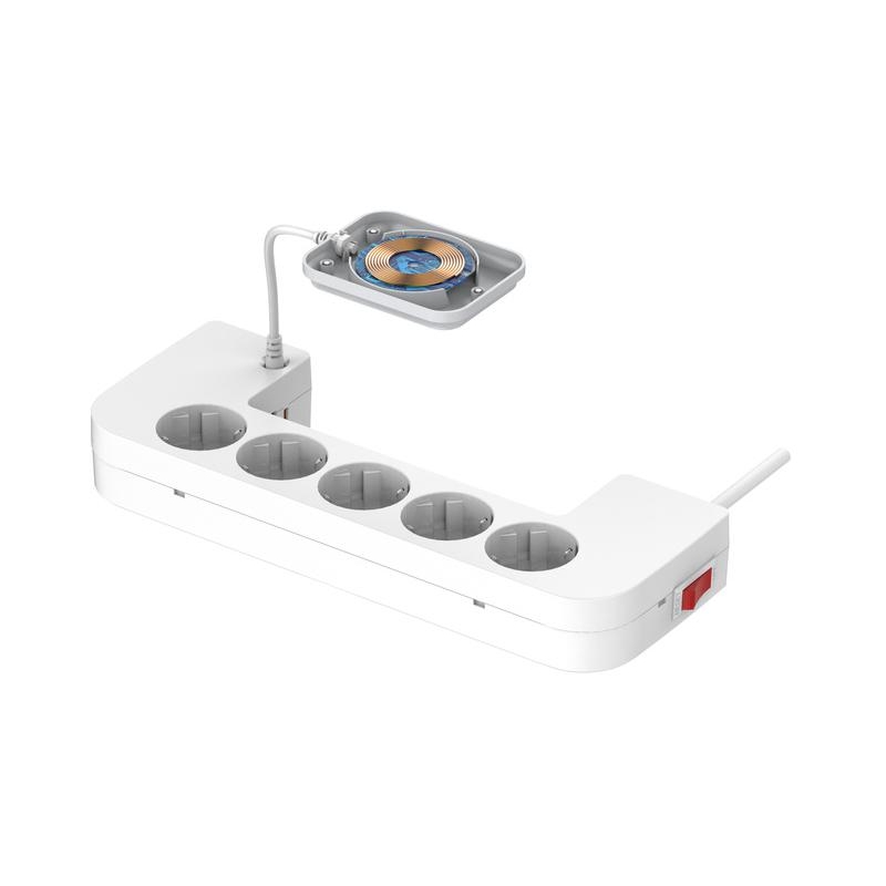 Listwa Antyprzepięciowa Z Zabezpieczeniem Energizer 5X Schuko 2X Usb-A 1X Usb-C 2500W 10A Kabel 2M Magnetic