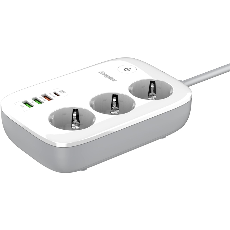 Listwa Zasilająca Smart Energizer Z Wi-Fi I App 3X Schuko 3X Usb-A 1X Usb-C 2500W 10A Kabel 2M