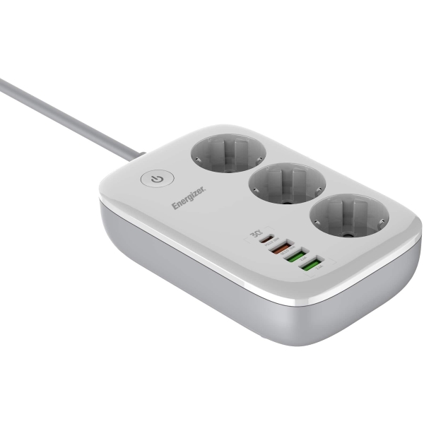 Listwa Zasilająca Smart Energizer Z Wi-Fi I App 3X Schuko 3X Usb-A 1X Usb-C 2500W 10A Kabel 2M