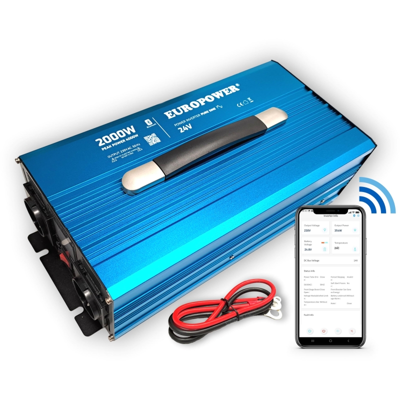 Przetwornica Napięcia Inwerter Europower 24V Dc / 230V Ac 2000W / 4000W Czysty Sinus Bluetooth
