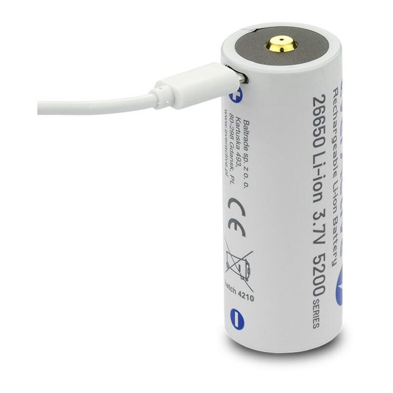 Akumulator 26650 Li-Ion 3,7V Everactive 5200Mah Micro Usb (1 Szt.) Z Zabezpieczeniem
