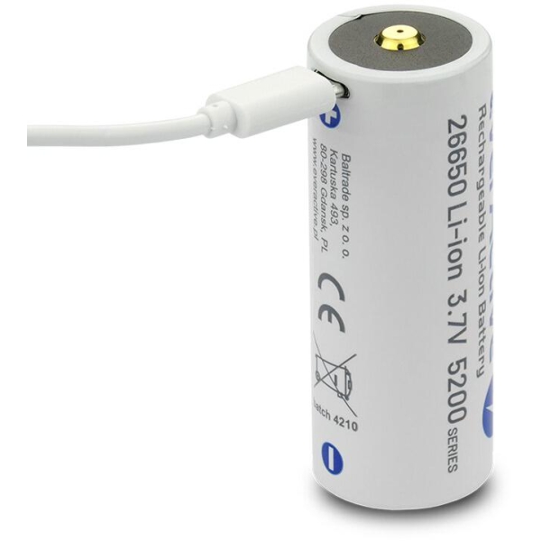 Akumulator 26650 Li-Ion 3,7V Everactive 5200Mah Micro Usb (1 Szt.) Z Zabezpieczeniem