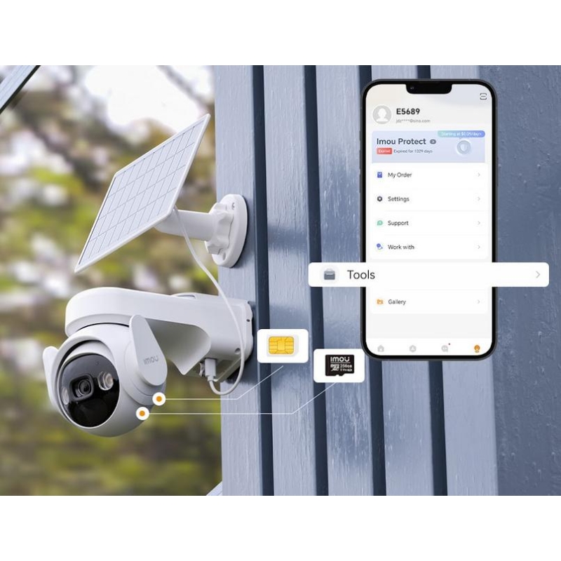 Kamera Ip Imou Cell Pt 4G Kit 3Mp Bateryjna Z Panelem Solarnym I Kartą Sim