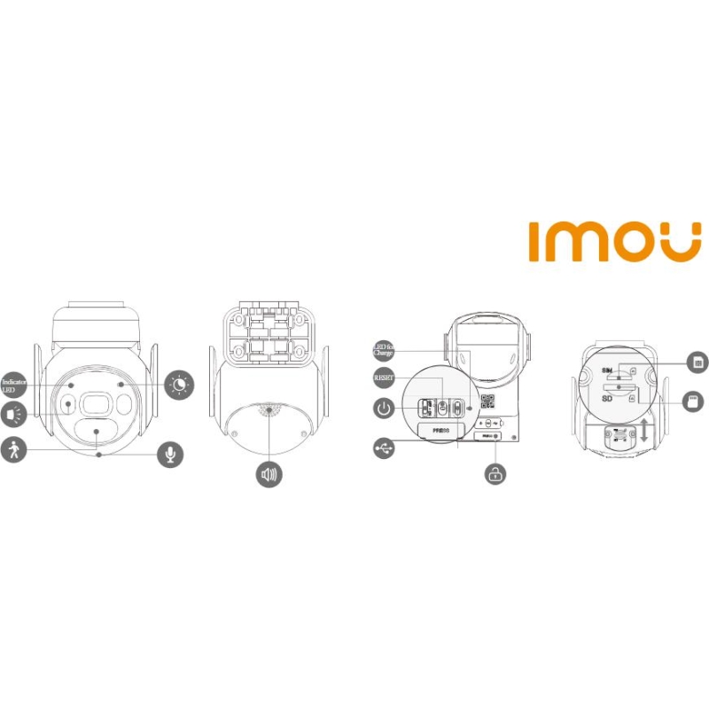 Kamera Ip Imou Cell Pt 4G Kit 3Mp Bateryjna Z Panelem Solarnym I Kartą Sim