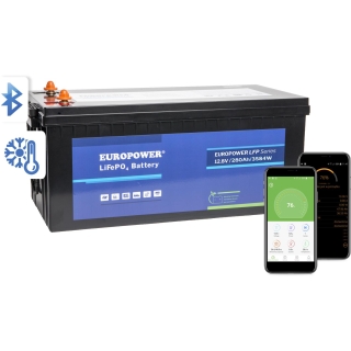 Akumulator Lifepo4 Europower Serii Lfp 12,8V 280Ah Bluetooth, Mata Grzewcza (Żywotność ~2000 Cykli)