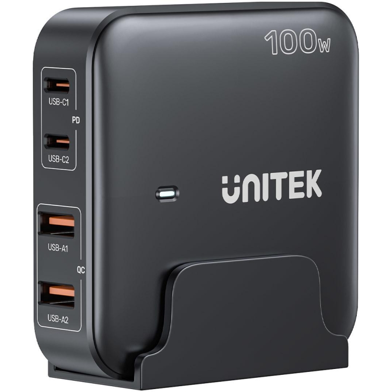 Unitek Ładowarka Biurkowa Gan 100W 2Xusb-A 2Xusb-C