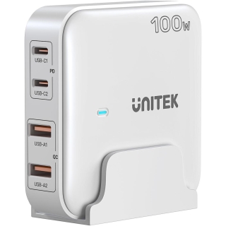 Unitek P1229Awh01-Eu Ładowarka Biurkowa Gan 100W 2Xusb-A 2Xusb-C