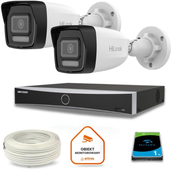 Zestaw Monitoringu Hilook 2 Kamery Ip Ipcam-B8-30Dl Z Dyskiem 1Tb