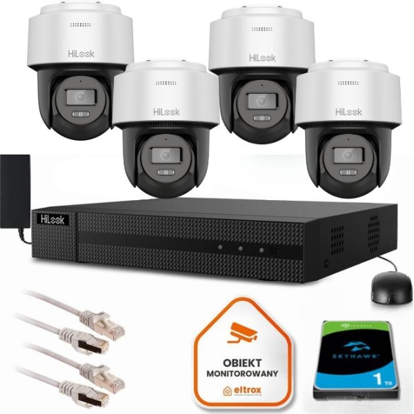 Zestaw Monitoringu Hilook 4 Kamery Ip Ptz 2Mp Ptz-N2Mp-P 2.8Mm