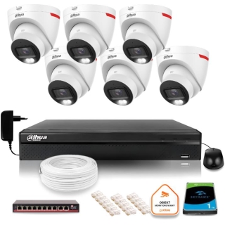 Zestaw Monitoringu Ip Dahua 6 Kamer Zewnętrznych Wizcolor 2K 30M