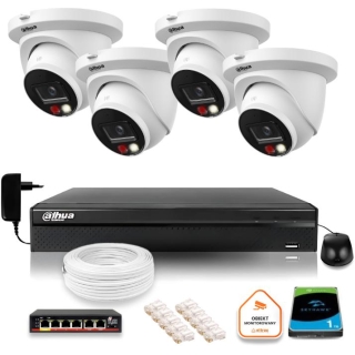Zestaw Monitoringu Ip Dahua 8Mpx 4K 4 Kamery Ipc-Hdw2849Tm-S-Il Z Dyskiem 1Tb