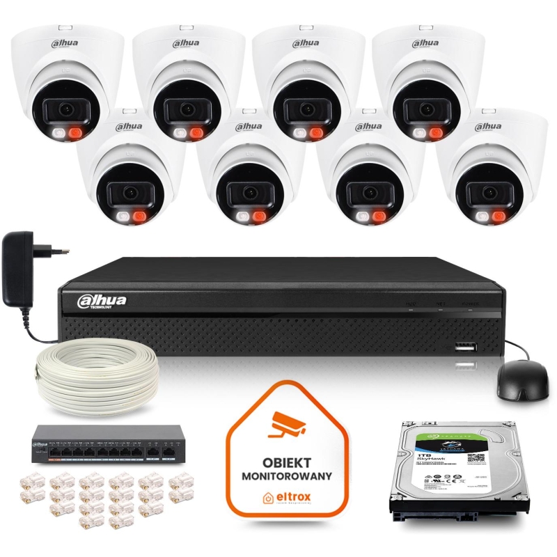 Zestaw Monitoringu Ip Dahua 8 Kamer Ipc-Hdw1439V-A-Il 4Mpx