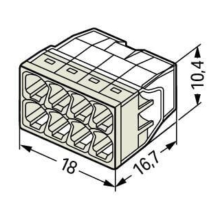 Szybkozłączka Drut 8X 0,5-2,5Mm2 Wago 2273-208 (Paczka 50Szt.) 2