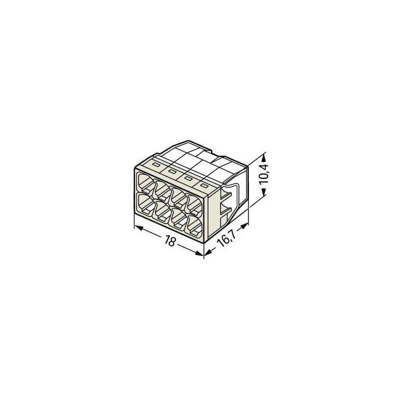 Szybkozłączka Drut 8X 0,5-2,5Mm2 Wago 2273-208 (Paczka 50Szt.)