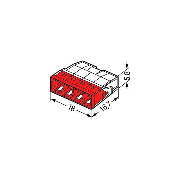Szybkozłączka Drut 4X 0,5-2,5Mm2 Wago 2273-204 (Paczka 100Szt.)