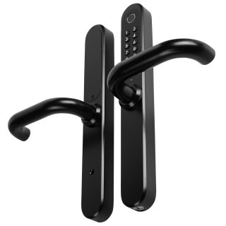 KLAMKA Z KONTROLEREM DOSTĘPU "EURA" ELH-30H4 black - wąska szyfrator mechaniczny, czytnik Mifare 13,56 MHz, czytnik biometryczny 2