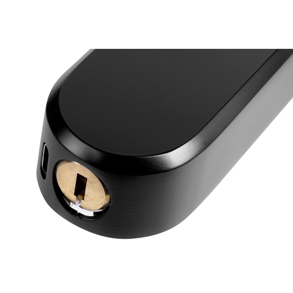 KLAMKA Z KONTROLEREM DOSTĘPU "EURA" ELH-30H4 black - wąska szyfrator mechaniczny, czytnik Mifare 13,56 MHz, czytnik biometryczny