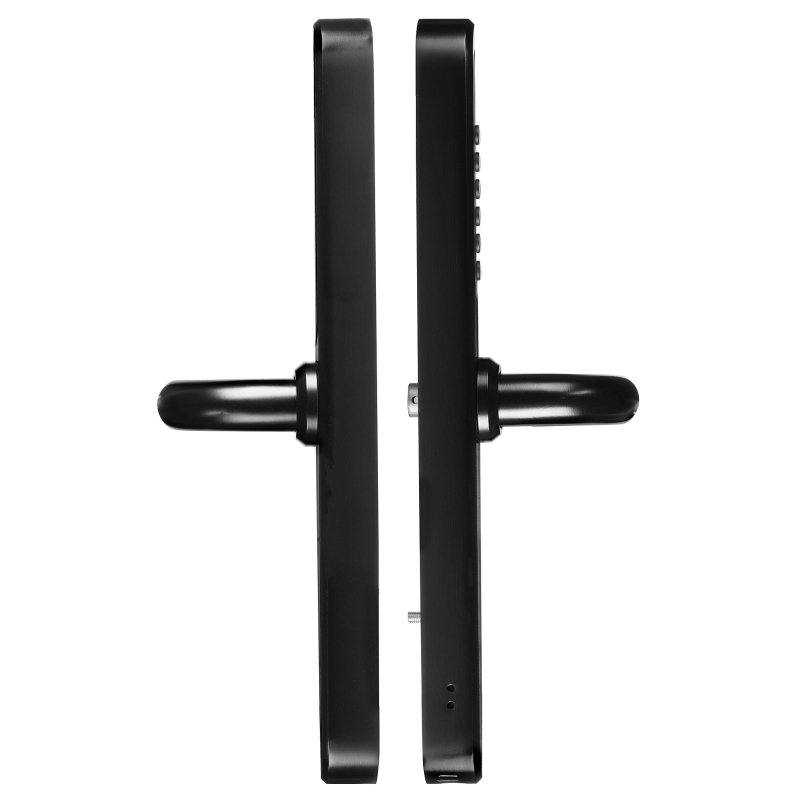 KLAMKA Z KONTROLEREM DOSTĘPU "EURA" ELH-30H4 black - wąska szyfrator mechaniczny, czytnik Mifare 13,56 MHz, czytnik biometryczny