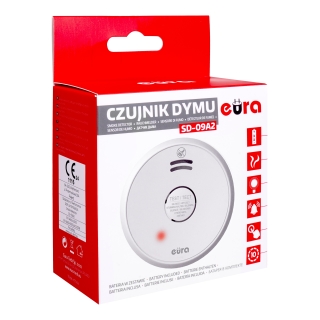 CZUJNIK DYMU "EURA" SD-09A2 - bateryjny 9V DC, czujnik fotooptyczny, żywotność sensora 10 lat 2