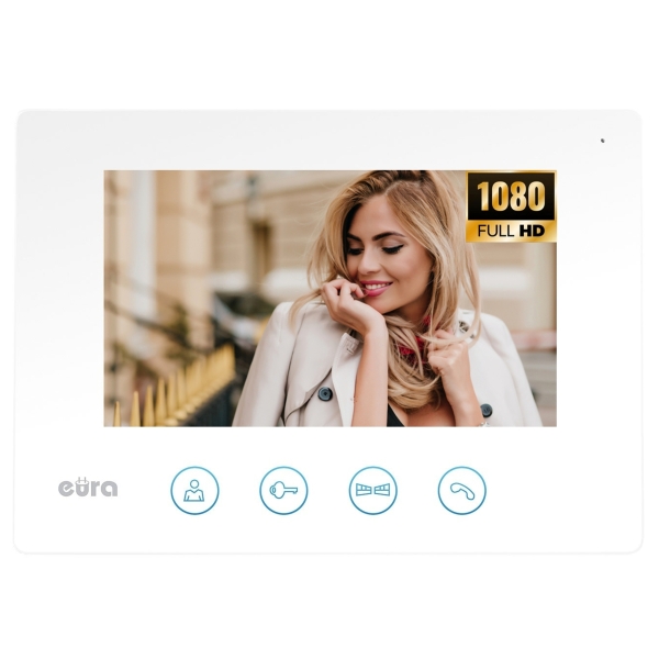 MONITOR "EURA" VDA-41A3 "CONNECT+" - biały, 7", otwieranie 2 wejść, AHD, WIFI