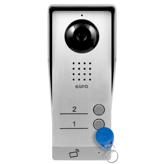 KASETA ZEWNĘTRZNA WIDEODOMOFONU "EURA" VDA-92A3 AHD "EURA CONNECT+" - srebrna, dwurodzinna, czytnik zbliżeniowy, natynk, Full HD 2