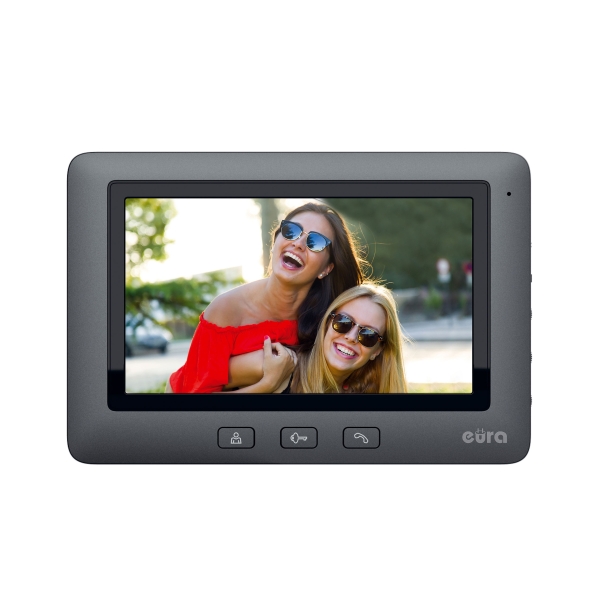 MONITOR "EURA" VDA-45A3 "EURA CONNECT" – czarny, ekran 7’’, obsługa 1 wejścia