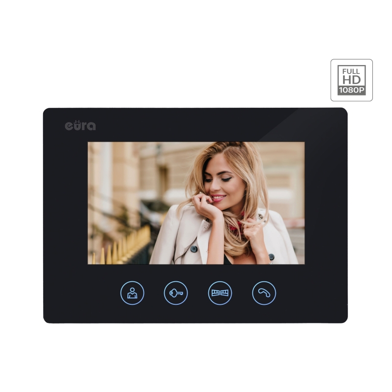 MONITOR "EURA" VDA-42A3 "CONNECT+" - czarny, 7", otwieranie 2 wejść, AHD