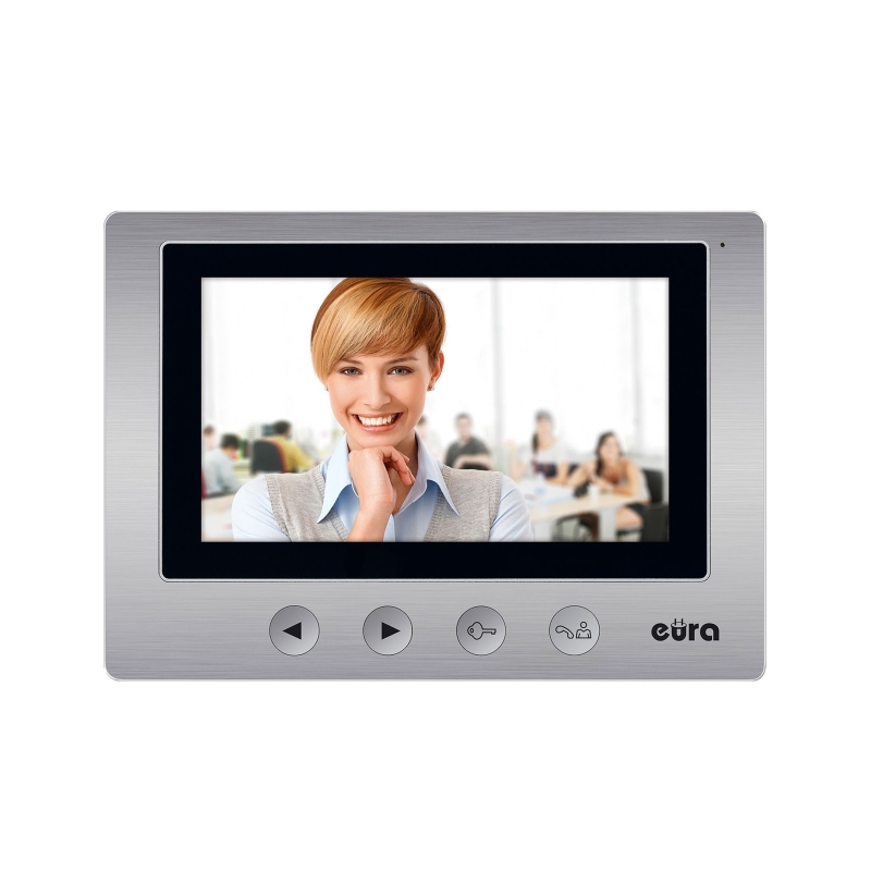 MONITOR "EURA" VDA-20A3 "EURA CONNECT" - srebrny, ekran 7", otwieranie 2 wejść