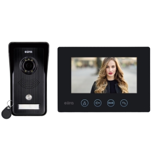 WIDEODOMOFON "EURA" VDP-A2A3  - czarny, LCD 7", otwieranie 2 wejść, AHD, czytnik breloków zbliżeniowych 2