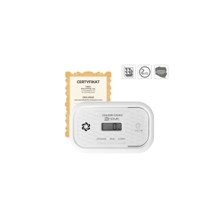 CZUJNIK CZADU "EL HOME" CD-18A2v2300/B - certyfikat CNBOP-PiB - wyrób budowlany, DC 3V (2x LR6), LCD, 2 lata gwarancji, test 300
