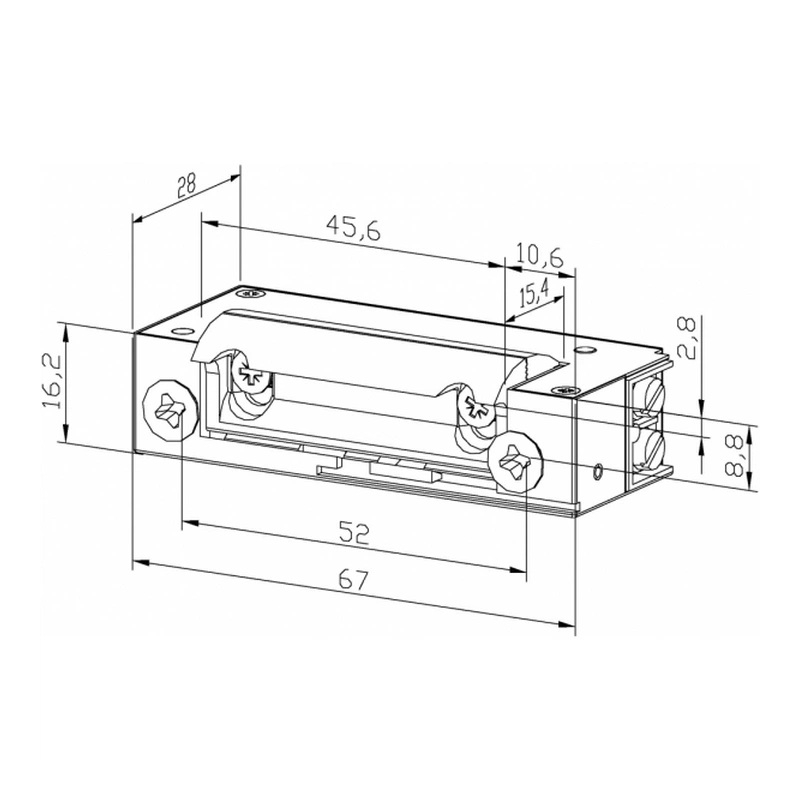 RYGIEL ELEKTROMAGNETYCZNY (ELEKTROZACZEP) XS12UW symetryczny z wyłącznikiem wąski 16,5 mm AC/DC