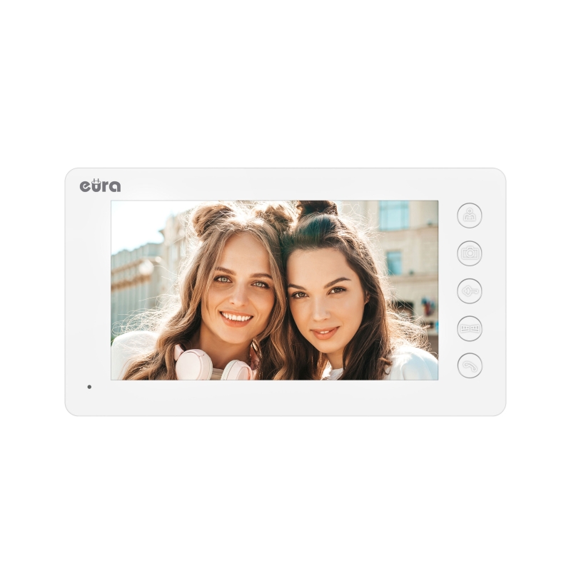 MONITOR "EURA" VDA-05A3 white - LCD 7" otwieranie 2 wejść, pamięć