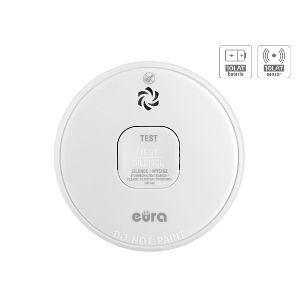 CZUJNIK DYMU "EURA" SD-13A2 czujnik fotooptyczny, żywotność sensora i baterii 10 lat