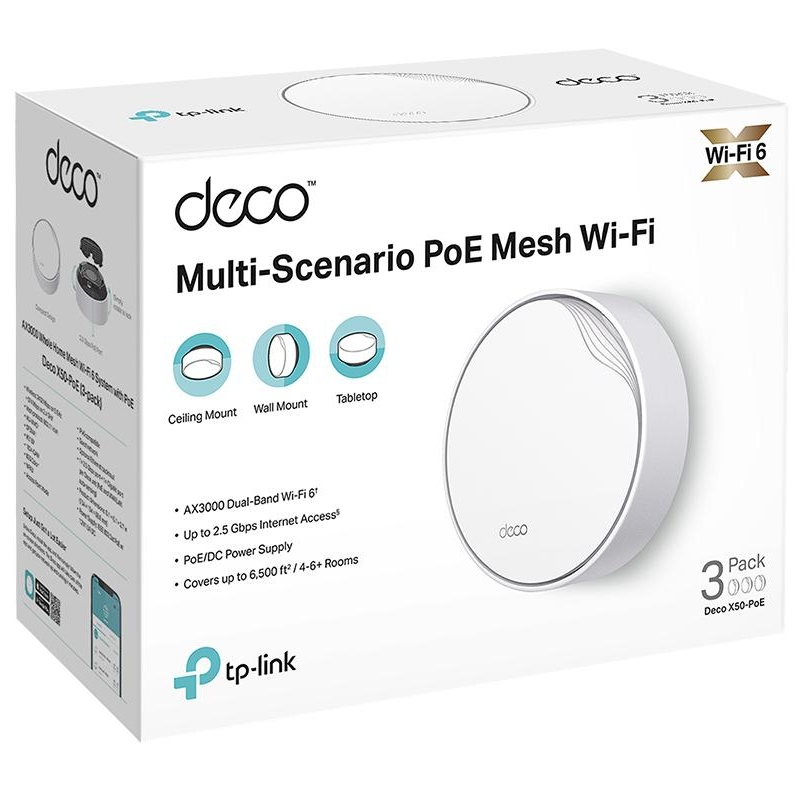 DOMOWY SYSTEM WI-FI MESH TP-LINK DECO X50-POE (3-PACK)