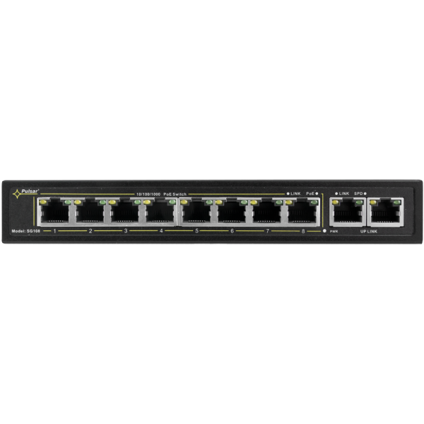 SWITCH POE PULSAR SG108 10-PORTÓW (8xPoE + 2xUPLINK)