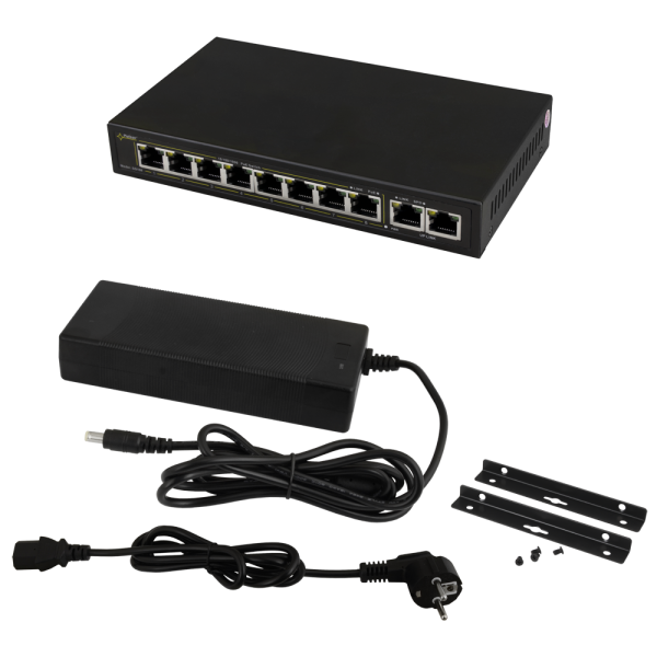 SWITCH POE PULSAR SG108 10-PORTÓW (8xPoE + 2xUPLINK)