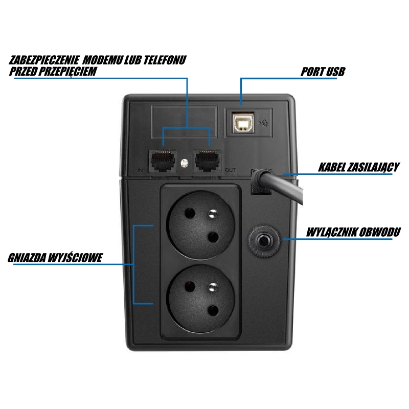 UPS ZASILACZ AWARYJNY PowerWalker VI 600 SW FR