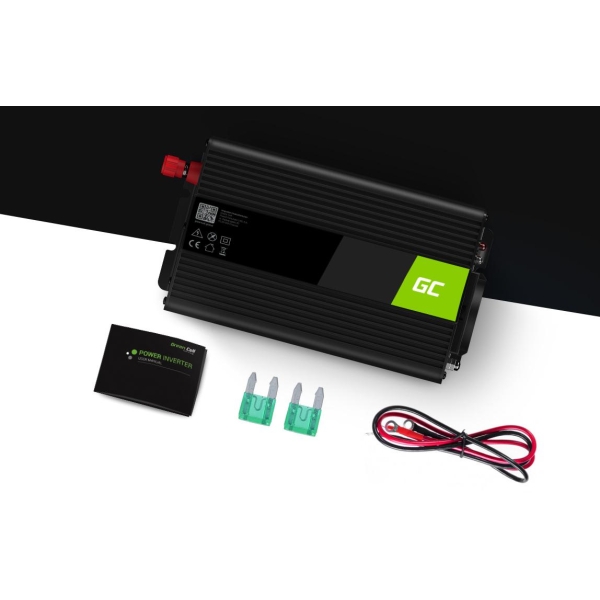 PRZETWORNICA NAPIĘCIA INWERTER Green Cell 12V -  230V 300W/600W CZYSTA SINUSOIDA INV07